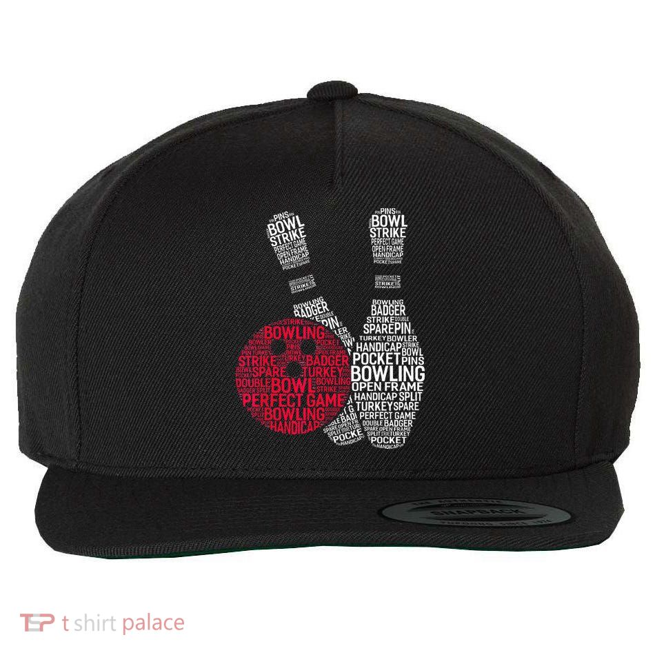 Phonetic Alphabet Bowling Pin Word Cloud Funny Bowling Wool Snapback Cap