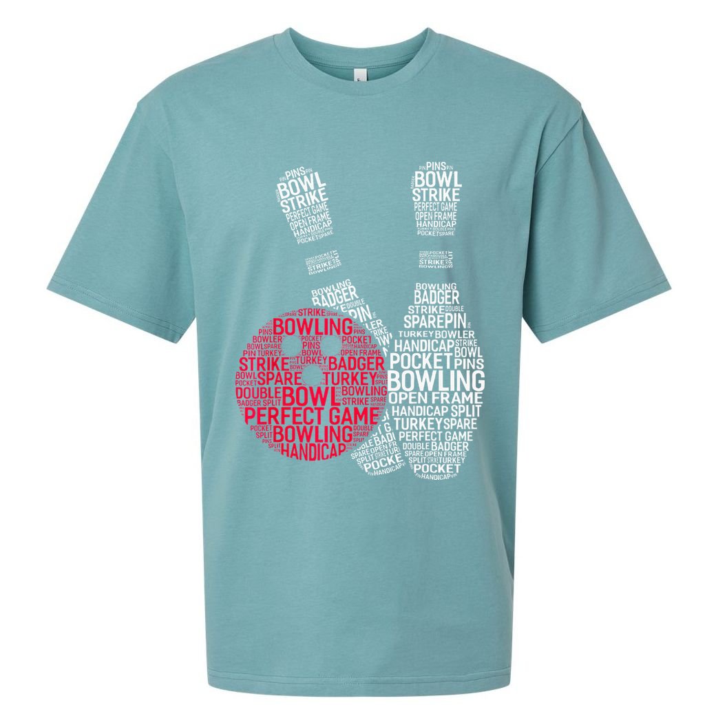Phonetic Alphabet Bowling Pin Word Cloud Funny Bowling Sueded Cloud Jersey T-Shirt