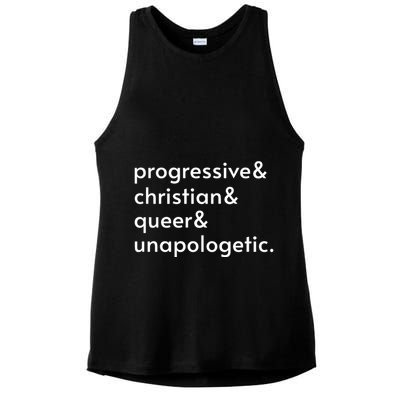 Progressive And Christian And Queer And Unapologetic Ladies PosiCharge Tri-Blend Wicking Tank