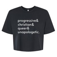 Progressive And Christian And Queer And Unapologetic Bella+Canvas Jersey Crop Tee