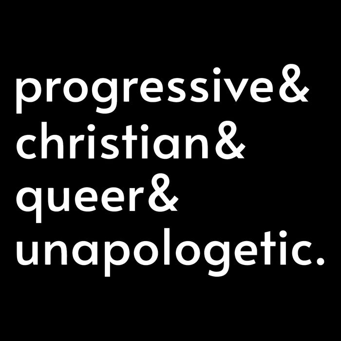 Progressive And Christian And Queer And Unapologetic Drawstring Bag