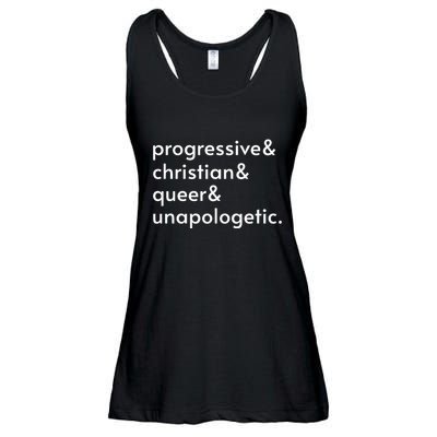 Progressive And Christian And Queer And Unapologetic Ladies Essential Flowy Tank