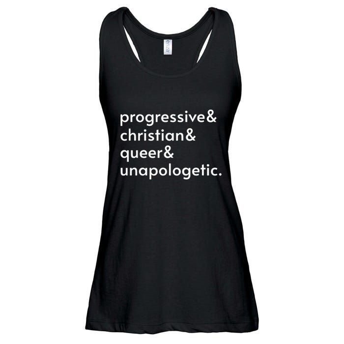 Progressive And Christian And Queer And Unapologetic Ladies Essential Flowy Tank