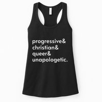 Progressive And Christian And Queer And Unapologetic Womens Tank Top