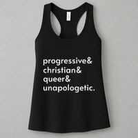 Progressive And Christian And Queer And Unapologetic Womens Tank Top