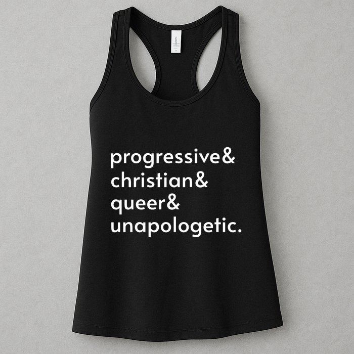 Progressive And Christian And Queer And Unapologetic Womens Tank Top