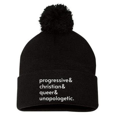 Progressive And Christian And Queer And Unapologetic Pom Pom 12in Knit Beanie
