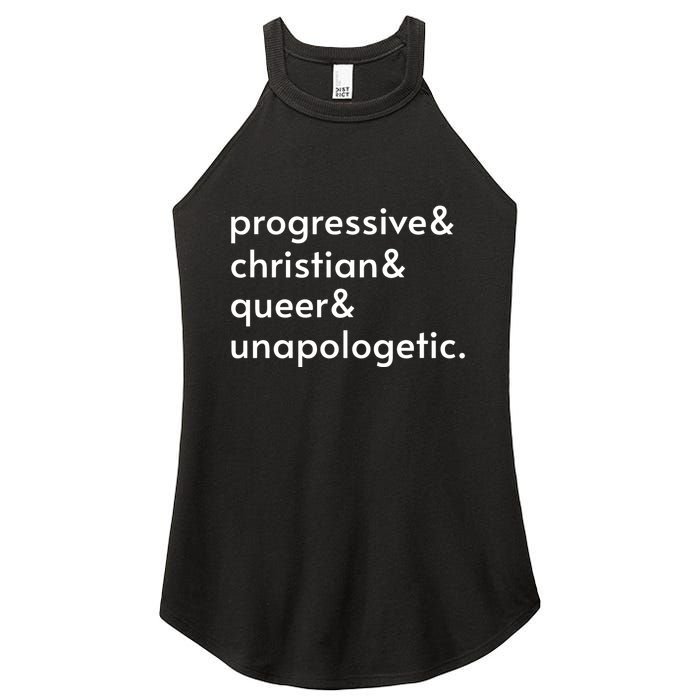 Progressive And Christian And Queer And Unapologetic Women's Perfect Tri Rocker Tank