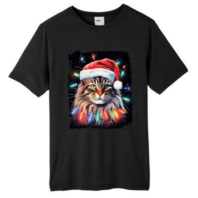 Pop Art Christmas Decoration Maine Coon Cat Gift Tall Fusion ChromaSoft Performance T-Shirt