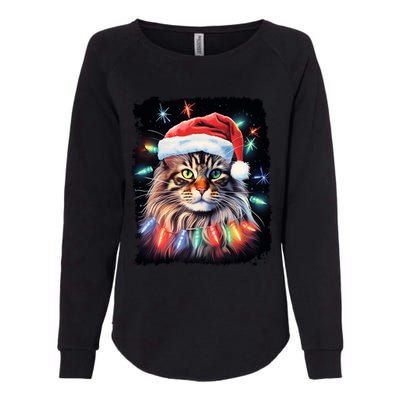 Pop Art Christmas Decoration Maine Coon Cat Gift Womens California Wash Sweatshirt