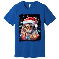 Pop Art Christmas Decoration Maine Coon Cat Gift Premium T-Shirt