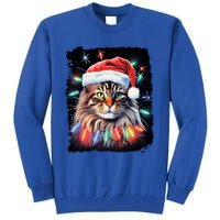 Pop Art Christmas Decoration Maine Coon Cat Gift Tall Sweatshirt