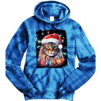 Pop Art Christmas Decoration Maine Coon Cat Gift Tie Dye Hoodie