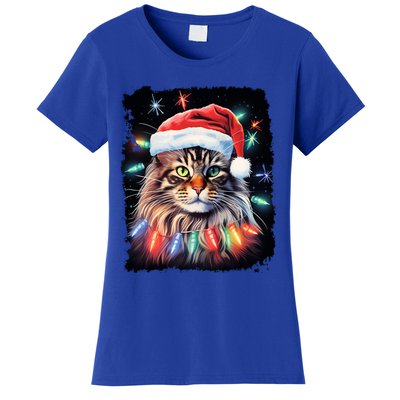 Pop Art Christmas Decoration Maine Coon Cat Gift Women's T-Shirt