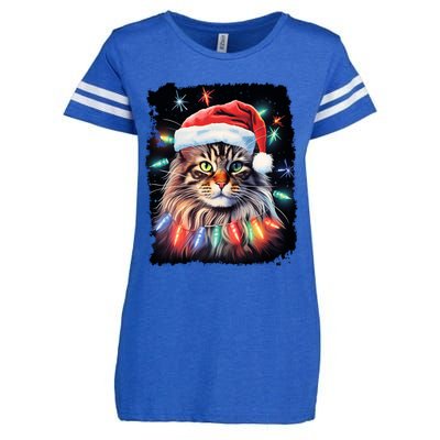 Pop Art Christmas Decoration Maine Coon Cat Gift Enza Ladies Jersey Football T-Shirt