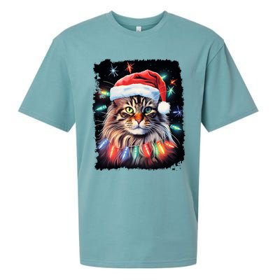 Pop Art Christmas Decoration Maine Coon Cat Gift Sueded Cloud Jersey T-Shirt