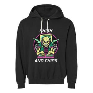 P.H.I.S.H And Chips Funny Hacker Garment-Dyed Fleece Hoodie