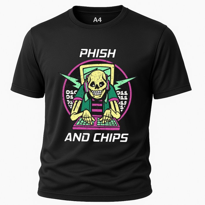 P.H.I.S.H And Chips Funny Hacker Cooling Performance Crew T-Shirt