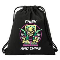 P.H.I.S.H And Chips Funny Hacker Drawstring Bag