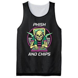 P.H.I.S.H And Chips Funny Hacker Mesh Reversible Basketball Jersey Tank