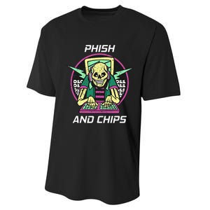 P.H.I.S.H And Chips Funny Hacker Performance Sprint T-Shirt