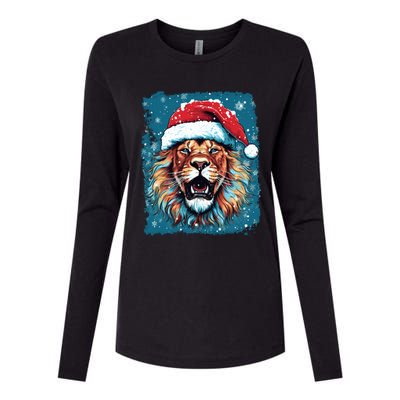 Pop Art Christmas Lights Lion Gift Womens Cotton Relaxed Long Sleeve T-Shirt