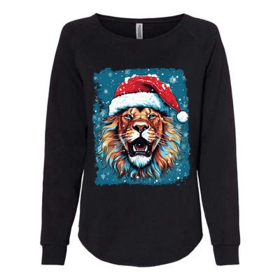 Pop Art Christmas Lights Lion Gift Womens California Wash Sweatshirt