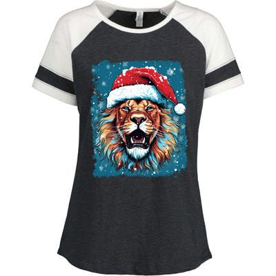 Pop Art Christmas Lights Lion Gift Enza Ladies Jersey Colorblock Tee