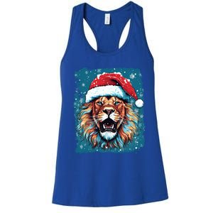 Pop Art Christmas Lights Lion Gift Women's Racerback Tank