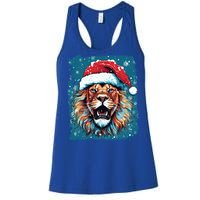 Pop Art Christmas Lights Lion Gift Women's Racerback Tank