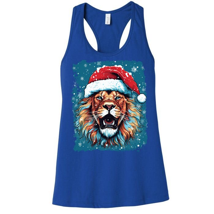 Pop Art Christmas Lights Lion Gift Women's Racerback Tank