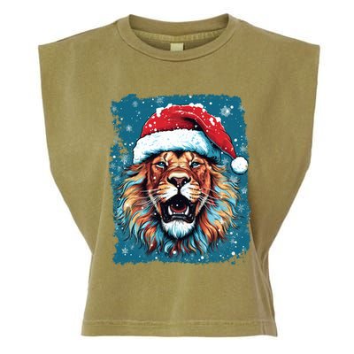 Pop Art Christmas Lights Lion Gift Garment-Dyed Women's Muscle Tee