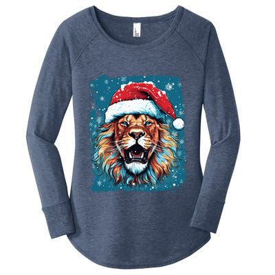 Pop Art Christmas Lights Lion Gift Women's Perfect Tri Tunic Long Sleeve Shirt