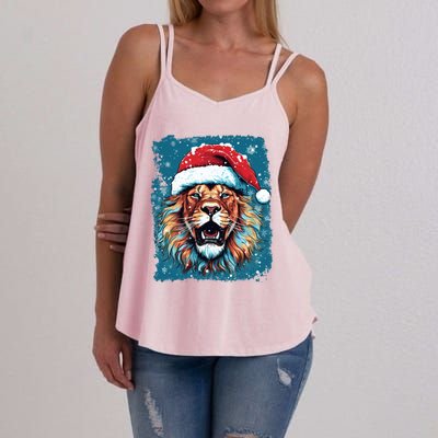 Pop Art Christmas Lights Lion Gift Women's Strappy Tank