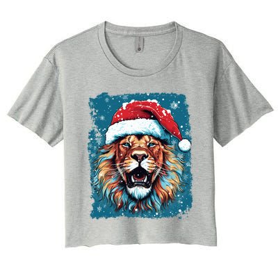 Pop Art Christmas Lights Lion Gift Women's Crop Top Tee