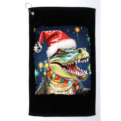 Pop Art Colorful Animal Christmas Alligator Crocodile Cool Gift Platinum Collection Golf Towel