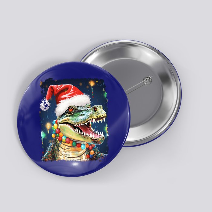 Pop Art Colorful Animal Christmas Alligator Crocodile Cool Gift Button