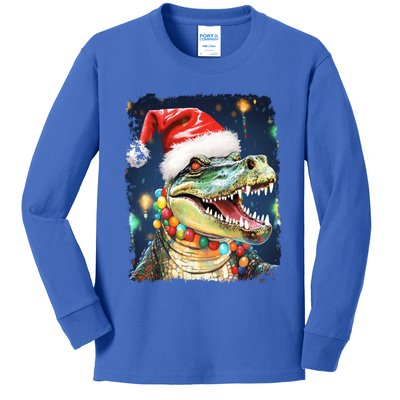 Pop Art Colorful Animal Christmas Alligator Crocodile Cool Gift Kids Long Sleeve Shirt