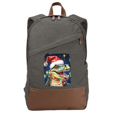 Pop Art Colorful Animal Christmas Alligator Crocodile Cool Gift Cotton Canvas Backpack