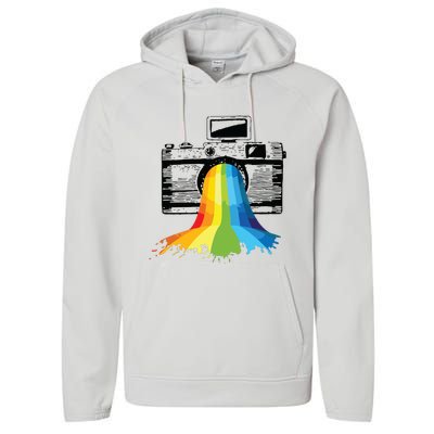 Photography Art Camera Rainbow Photographer Gift Performance Fleece Hoodie