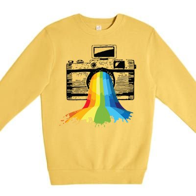 Photography Art Camera Rainbow Photographer Gift Premium Crewneck Sweatshirt