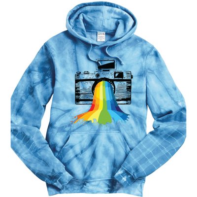 Photography Art Camera Rainbow Photographer Gift Tie Dye Hoodie