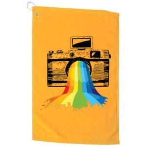 Photography Art Camera Rainbow Photographer Gift Platinum Collection Golf Towel