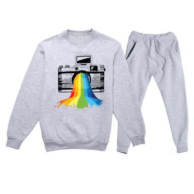 Photography Art Camera Rainbow Photographer Gift Premium Crewneck Sweatsuit Set