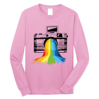 Photography Art Camera Rainbow Photographer Gift Long Sleeve Shirt