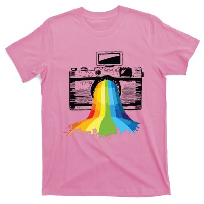 Photography Art Camera Rainbow Photographer Gift T-Shirt