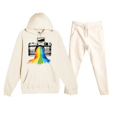 Photography Art Camera Rainbow Photographer Gift Premium Hooded Sweatsuit Set