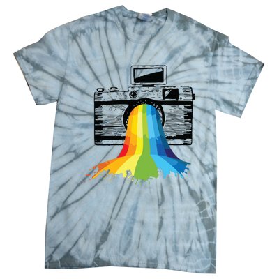 Photography Art Camera Rainbow Photographer Gift Tie-Dye T-Shirt