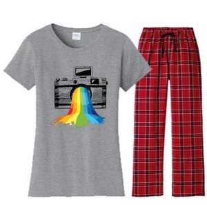 Photography Art Camera Rainbow Photographer Gift Women's Flannel Pajama Set