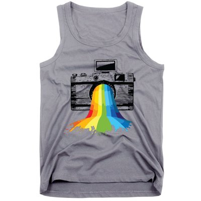 Photography Art Camera Rainbow Photographer Gift Tank Top